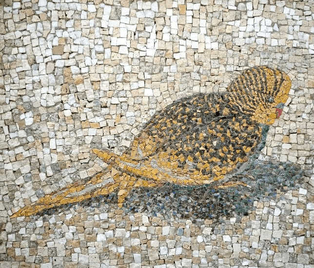 Mozaik adalah karya seni tempel menggunakan material