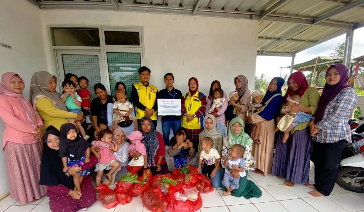 Aksi Tebar Gizi Sahabat Yatim dan BSI Maslahat cegah stunting di Lampung Timur.